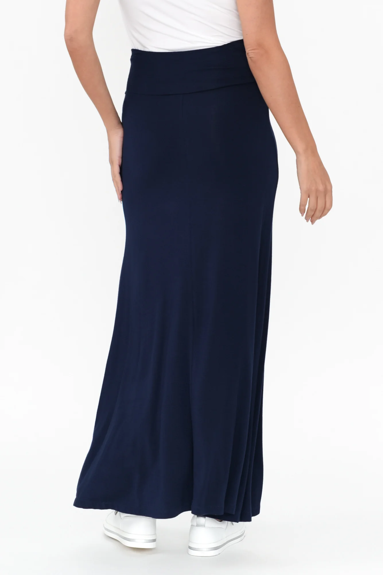 Lana Navy Bamboo Maxi Skirt - Image 6