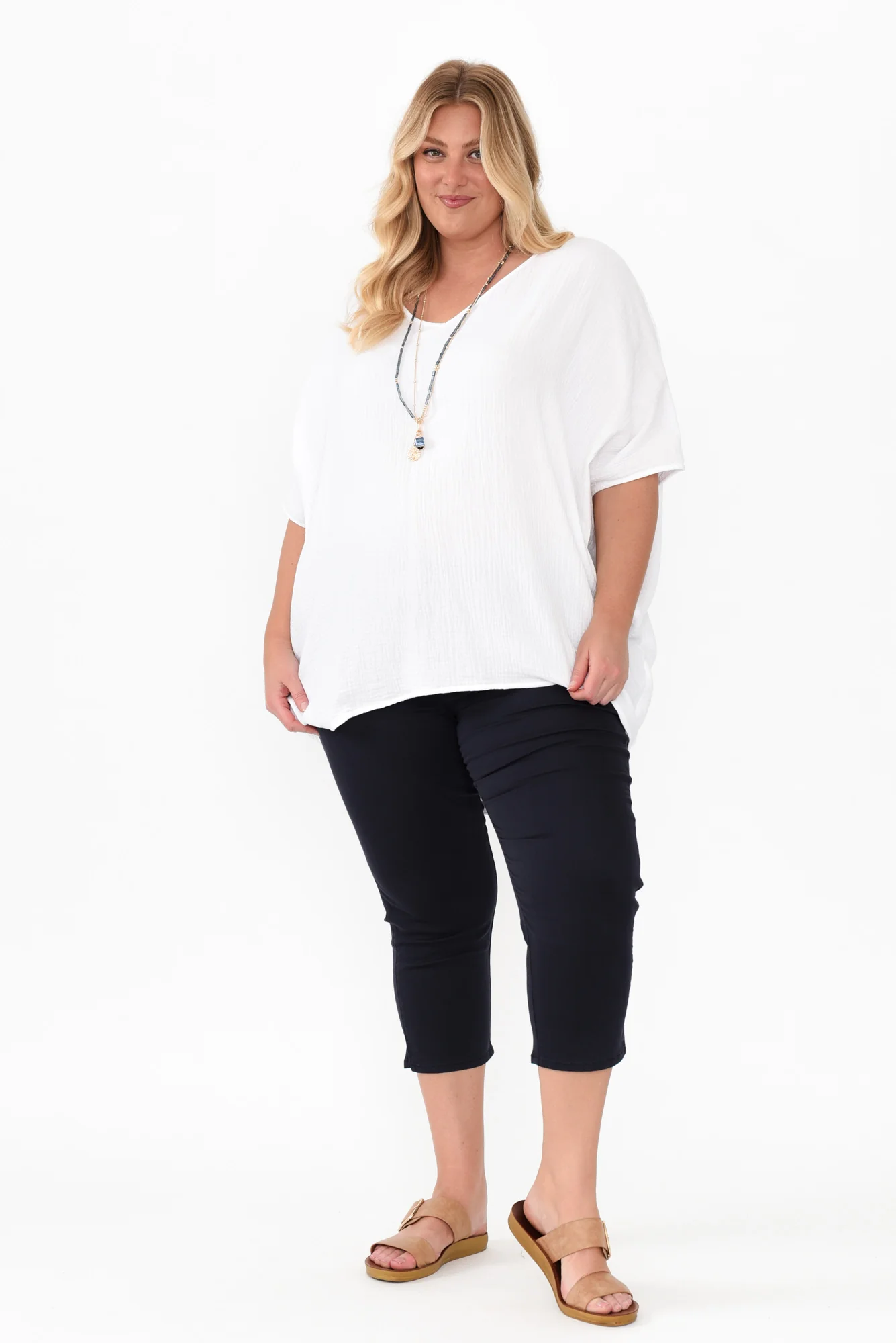 Reed Navy Stretch Cotton Capri Pants - Image 8